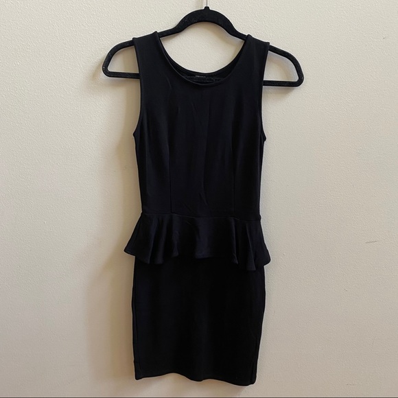 black peplum dress forever 21 Forever 21 Tiered Bell-Sleeve Mini Dress Black X-Small at Amazon Women's Clothing store